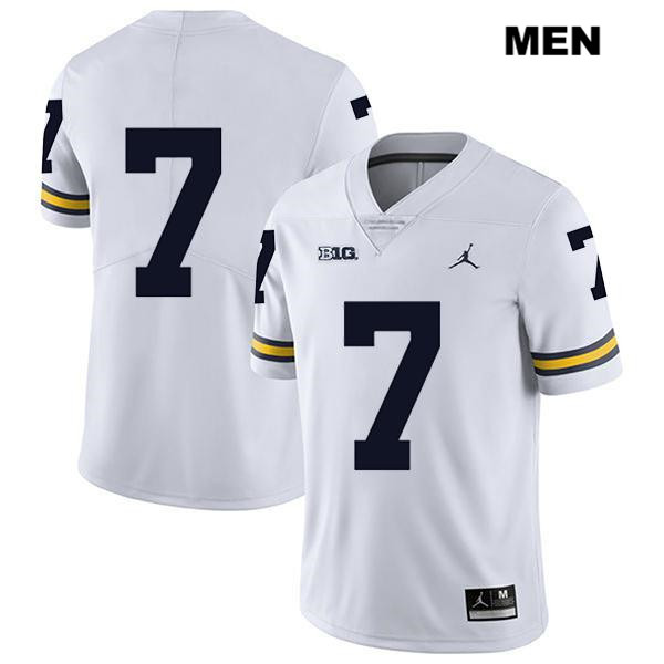 Men's NCAA Michigan Wolverines Tarik Black #7 No Name White Jordan Brand Authentic Stitched Legend Football College Jersey JK25B15OE